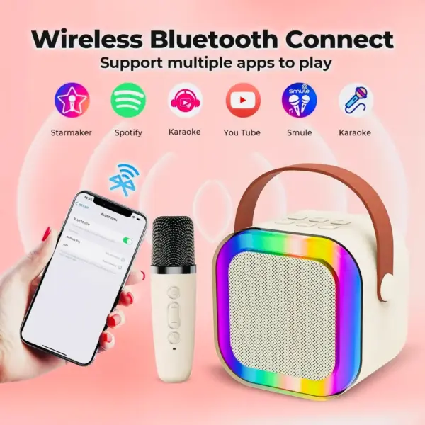 Kids Bluetooth Karaoke Machine with Wireless Microphone - Image 2