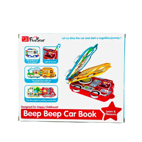 Beep Beep Police Car Interactive Sound Book - with Lights & Vehicle Sounds - Image 3