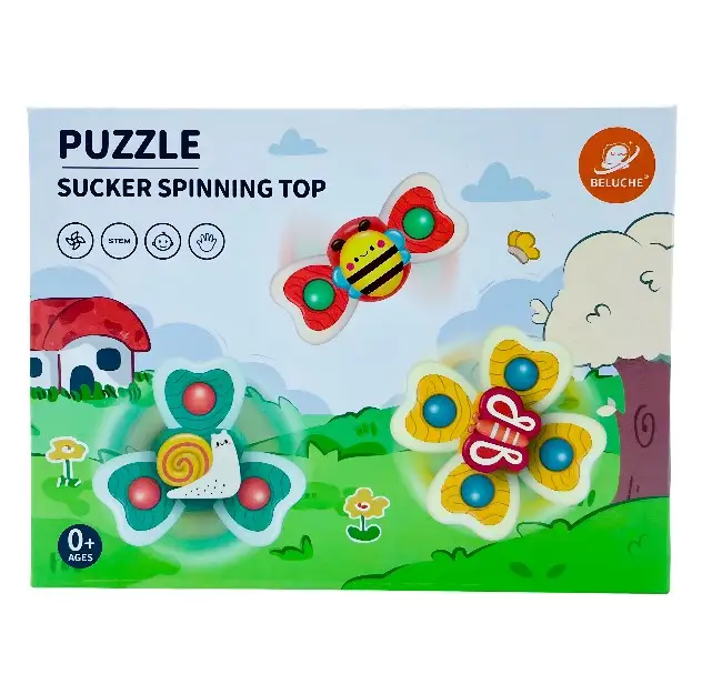 Bee & Flower Puzzle Sucker Spinning Toy