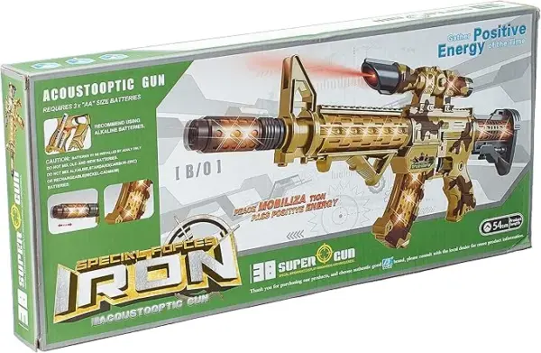 Special Forces Iron Acousto-Optic Toy Gun with Lights & Sound – Battery Operated Kids Action Gun - Image 2
