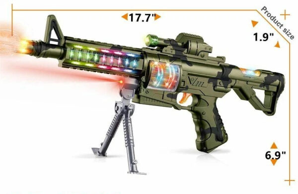Special Forces Iron Acousto-Optic Toy Gun with Lights & Sound – Battery Operated Kids Action Gun - Image 3