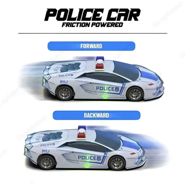 Police Car City Guard: Friction-Powered Police Vehicle for Kids - Image 3
