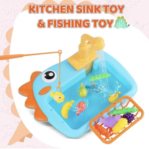 Dinosaur Fishing Fun Toy Set: Interactive Sink Toy for Kids - Image 3