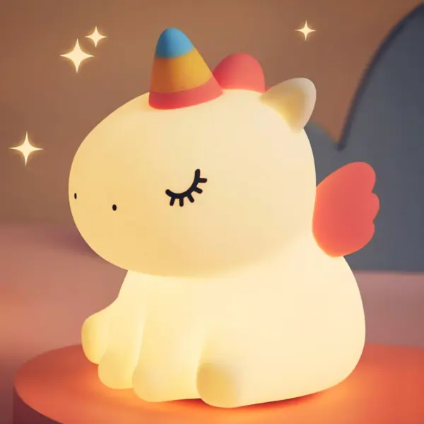 Sitting Unicorn Silicone Lamp: Magical LED Night Light for Kids and Adults - Image 3