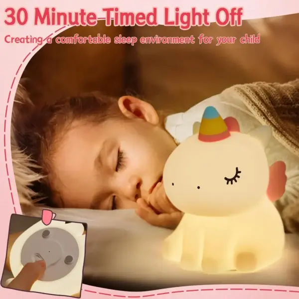 Sitting Unicorn Silicone Lamp: Magical LED Night Light for Kids and Adults - Image 6