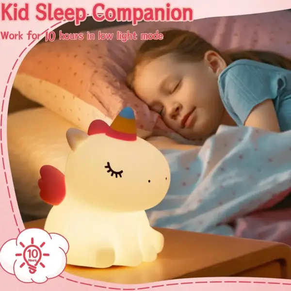 Sitting Unicorn Silicone Lamp: Magical LED Night Light for Kids and Adults - Image 7
